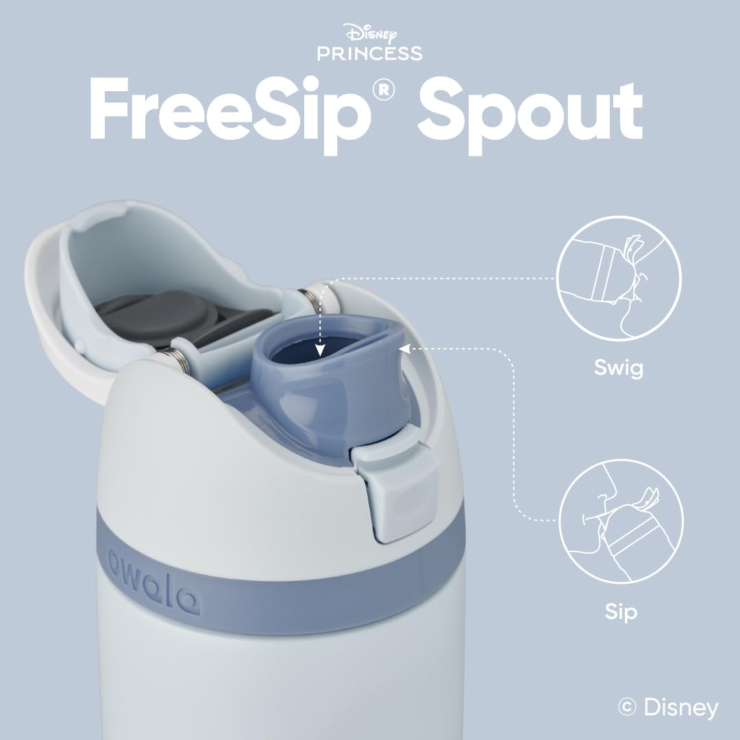 Owala Disney Princess FreeSip Insulated Stainless Steel Water Bottle with Straw for Sports and Travel, BPA-Free Sports Water Bottle, 24 oz, Cinderella