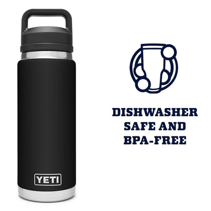 YETI Rambler 26 oz Bottle, Vacuum Insulated, Stainless Steel with Chug Cap, Black